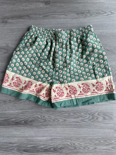 Pre-owned Bode Paisley Print Pleated Cotton Shorts