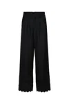 Bode Scallop-detailing Wool Trousers In Black