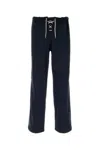 Bode Navy Blue Cotton And Lyocell Joggers In Blue
