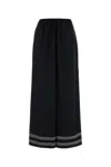 Bode Pantalone Dalla Gamba Ampia Mathilde In Viscosa Nera Donna In Black