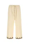 Bode Laurelist Embroidered Wool Casual Pants In Multi
