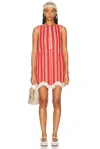 Bode Parasol Stripe Cotton Shift Dress In Multi
