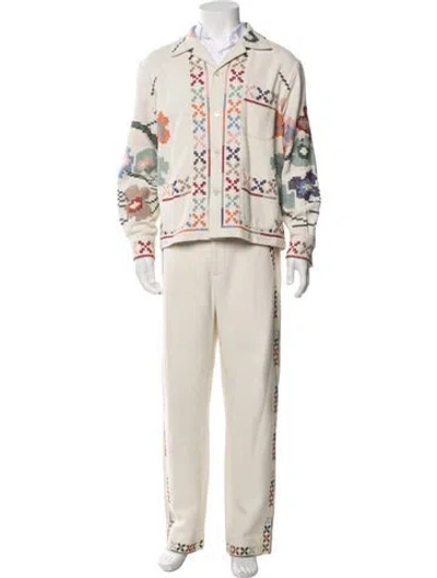 Pre-owned Bode Patterned Collar Sweatshirt In Neutrals