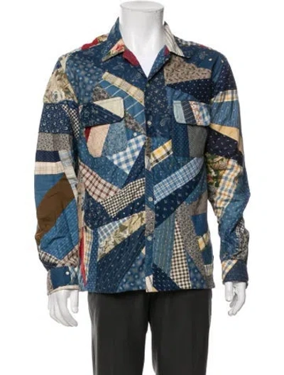 Pre-owned Bode Patterned Jacket In Blue