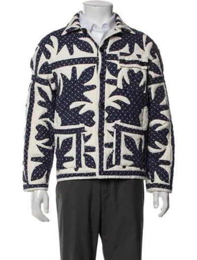 Pre-owned Bode Patterned Jacket In Blue