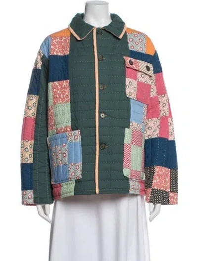 Pre-owned Bode Patterned Jacket In Green