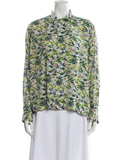 Pre-owned Bode Patterned Long Sleeve Blouse In Multi
