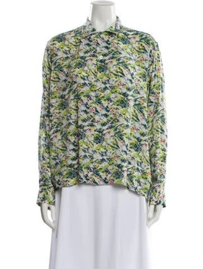 Pre-owned Bode Patterned Long Sleeve Blouse In Multicolor