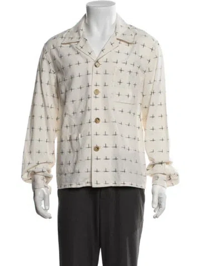 Pre-owned Bode Patterned Long Sleeve Dress Shirt In Black