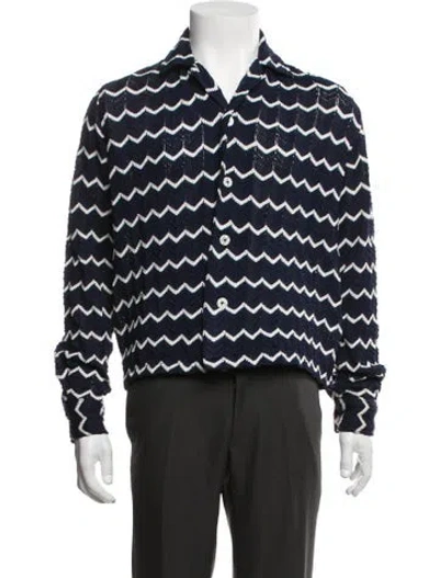 Pre-owned Bode Patterned Long Sleeve Shirt In Black