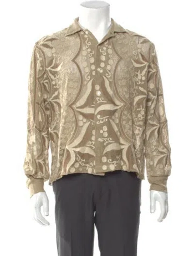 Pre-owned Bode Patterned Long Sleeve Shirt In Brown