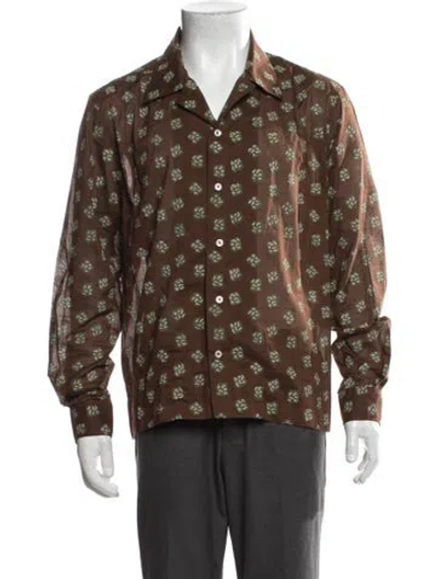 Pre-owned Bode Patterned Long Sleeve Shirt In Brown