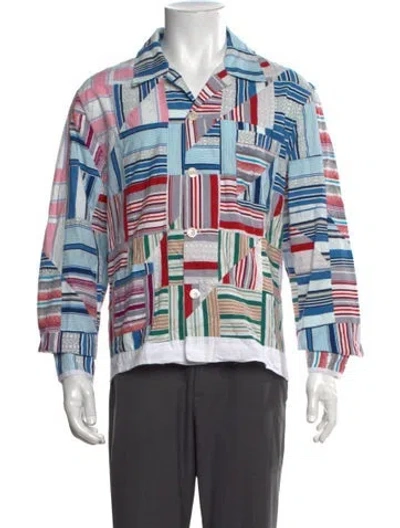 Pre-owned Bode Patterned Long Sleeve Shirt In Gray