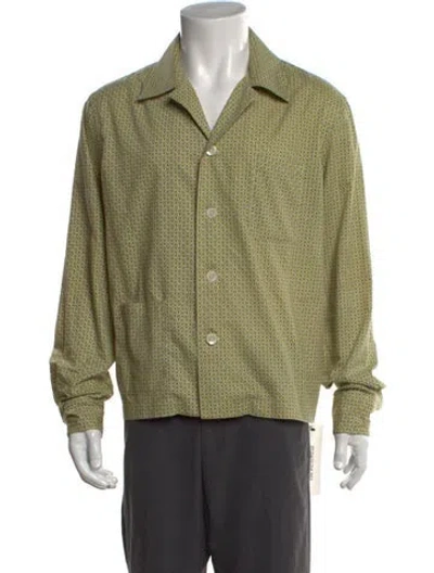 Pre-owned Bode Patterned Long Sleeve Shirt In Green