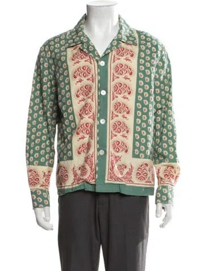 Pre-owned Bode Patterned Long Sleeve Shirt In Grey