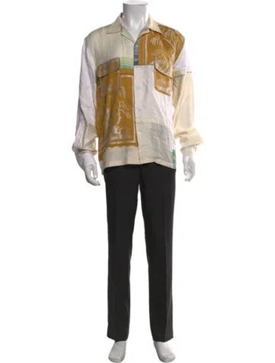 Pre-owned Bode Patterned Long Sleeve Shirt In Neutral