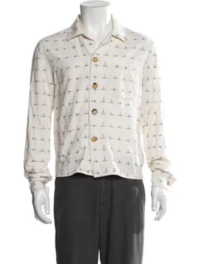 Pre-owned Bode Patterned Long Sleeve Shirt In Neutral