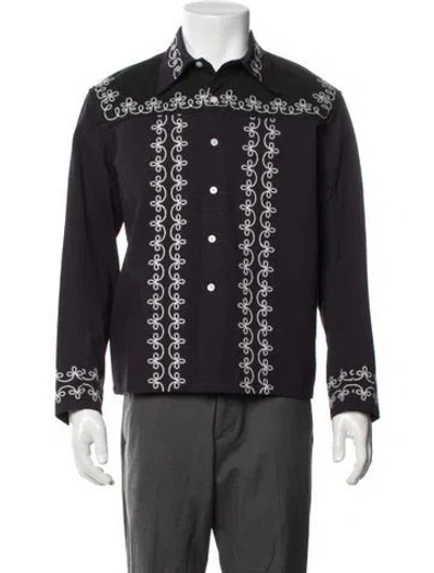 Pre-owned Bode Patterned Long Sleeve Shirt In Purple