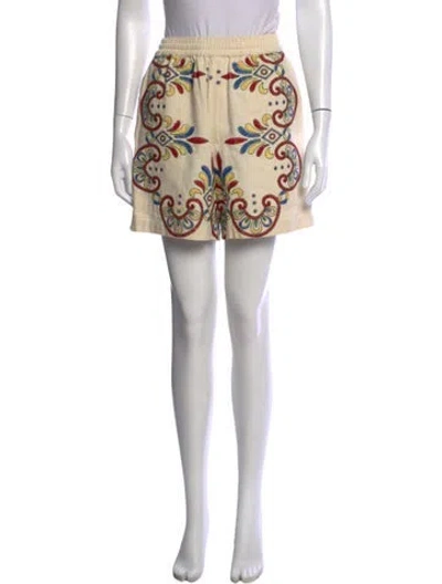 Pre-owned Bode Patterned Mini Shorts In Neutrals