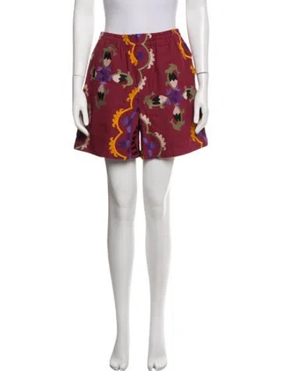 Pre-owned Bode Patterned Mini Shorts In Neutrals