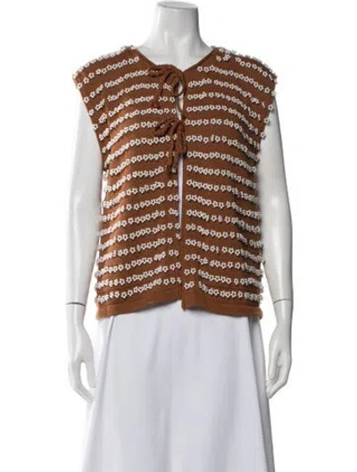 Pre-owned Bode Patterned Open Front Sweater In Multicolor