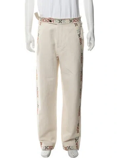 Pre-owned Bode Patterned Pants In Neutrals