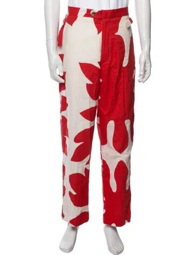 Pre-owned Bode Patterned Pants In Red