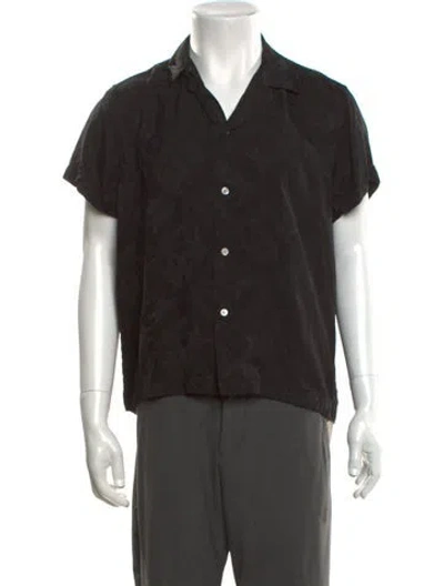 Pre-owned Bode Patterned Short Sleeve Shirt In Black