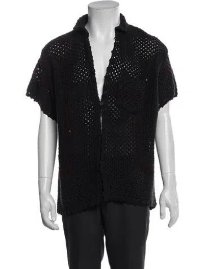 Pre-owned Bode Patterned Short Sleeve Shirt In Black
