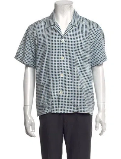 Pre-owned Bode Patterned Short Sleeve Shirt In Blue
