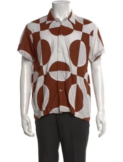 Pre-owned Bode Patterned Short Sleeve Shirt In Brown