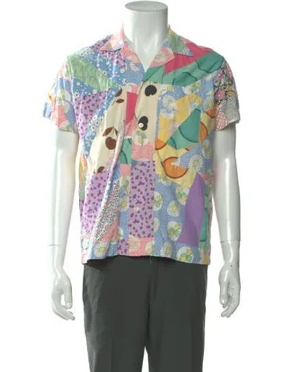 Pre-owned Bode Patterned Short Sleeve Shirt In Green