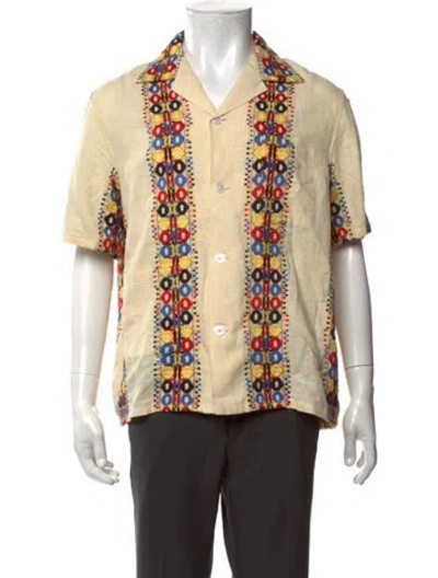 Pre-owned Bode Patterned Short Sleeve Shirt In Neutrals