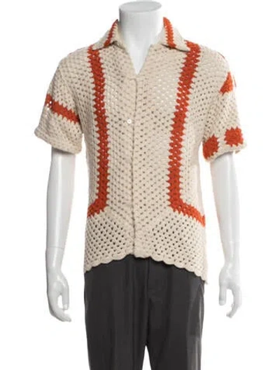 Pre-owned Bode Patterned Short Sleeve Shirt In Neutrals