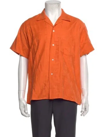 Pre-owned Bode Patterned Short Sleeve Shirt In Orange