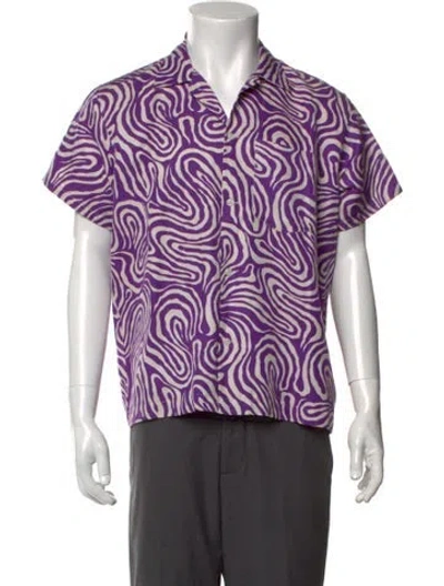 Pre-owned Bode Patterned Short Sleeve Shirt In Purple