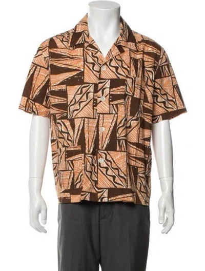 Pre-owned Bode Patterned Short Sleeve Shirt W/ Tags In Brown