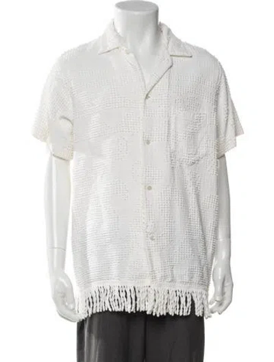 Pre-owned Bode Patterned Short Sleeve Shirt In White