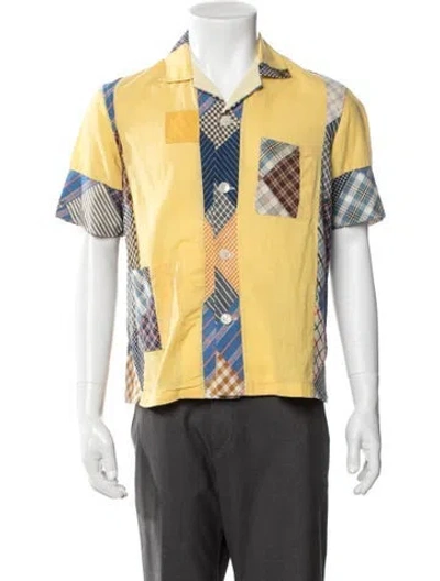Pre-owned Bode Patterned Short Sleeve Shirt In Yellow