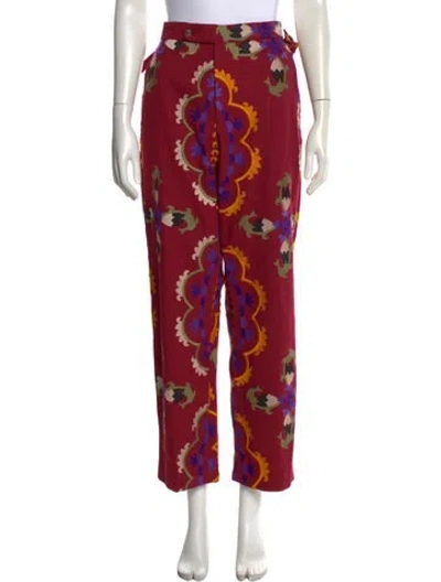 Pre-owned Bode Patterned Straight Leg Pants In Multi