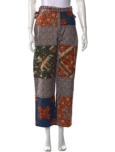 Pre-owned Bode Patterned Straight Leg Pants In Multicolor