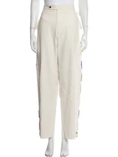 Pre-owned Bode Patterned Straight Leg Pants In Neutrals