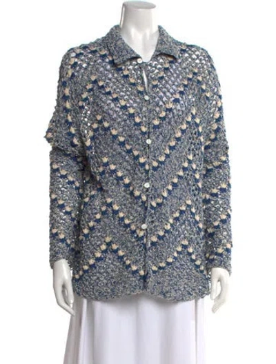 Pre-owned Bode Patterned Sweater In Blue