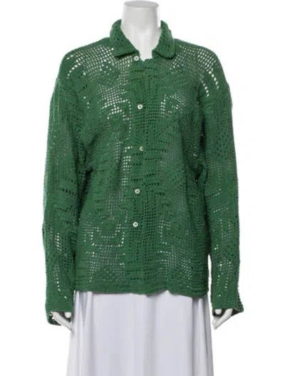 Pre-owned Bode Patterned Sweater In Green