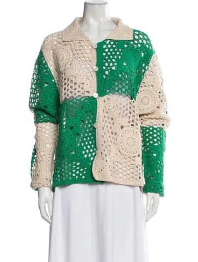 Pre-owned Bode Patterned Sweater In Green