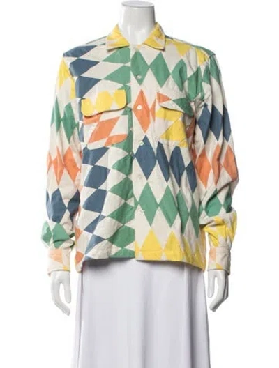 Pre-owned Bode Patterned Top In Yellow
