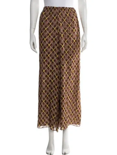 Pre-owned Bode Patterned Wide Leg Pants In Brown