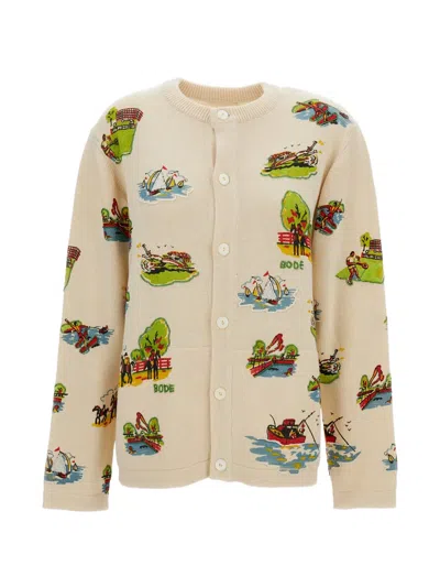 Bode Patterned-jacquard Cardigan In Brown