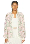 Bode Peony Lace Long Sleeve Shirt In Pink Multi