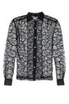 Bode Pewter Shoal Sequined Mesh Shirt In Black